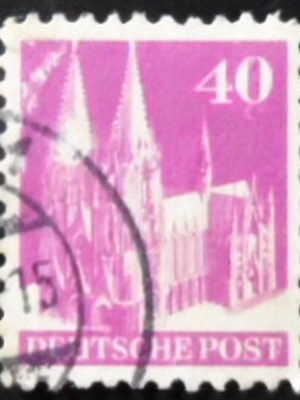 Selo postal da Alemanha de 1948 Cologne Cathedral