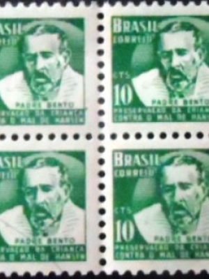 Quadra de selos postais do Brasil de 1958 Padre Bento H 6