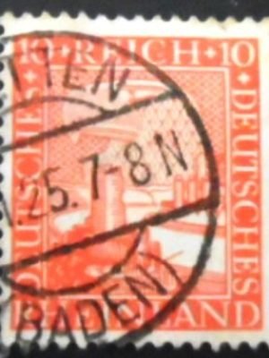 Selo postal da Alemanha Reich de 1925 Rhineland landscape with castle 10