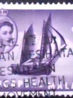 Selo postal de Cingapura de 1955 Timber tongkong