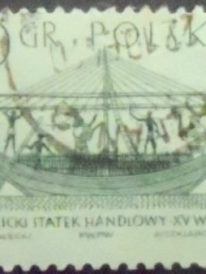 Selo postal da Polônia de 1963 Phoenician Merchant Ship