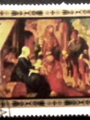 Selo postal da Hungria de 1979 Adoration of the Magi