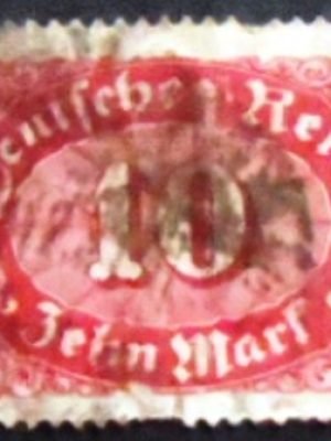 Selo postal da Alemanha Reich de 1921 Mark Numeral 10