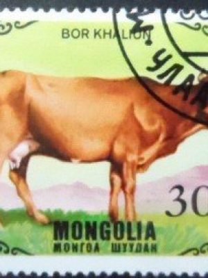 Selo postal da Mongólia de 1985 Bor Khaliun