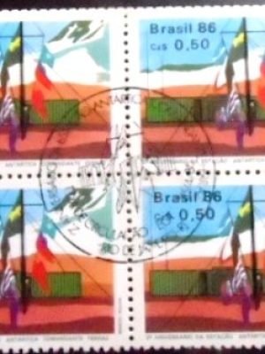 Quadra de selos do Brasil de 1986 Estação Comandante Ferraz