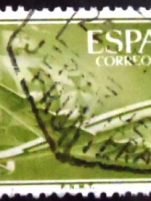 Selo postal Espanha 1956 Superconstellation and 'Santa Maria' 10 Ptas