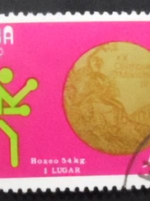 Selo postal de Cuba de 1973 Gold Medal Boxing 54 kg