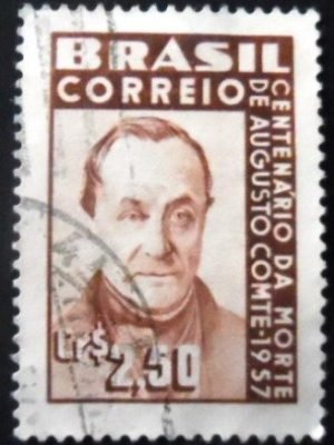 Selo postal do Brasil de 1957 Augusto Conte U