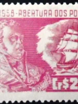 Selo postal do Brasil de 1958 Abertura dos Portos