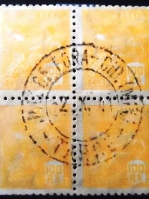 Quadra de selos postais do Brasil 1939 Aviação 100rs