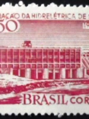 Selo postal do Brasil de 1958 Usina Salto Grande - C 408 N
