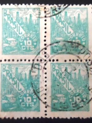 Quadra de selos postais do Brasil 1946 Petróleo