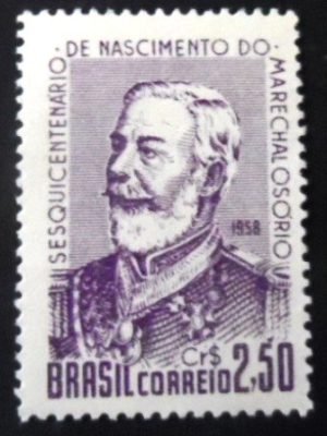 Selo postal do Brasil de 1958 Marechal Osório