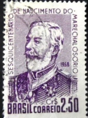 Selo postal do Brasil de 1958 Marechal Osório