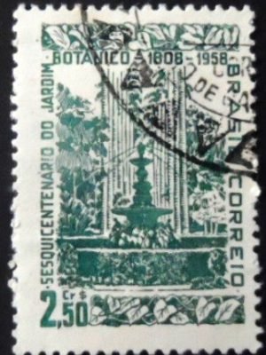 Selo postal do Brasil de 1958 Jardim Botânico NCC