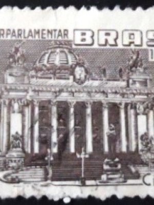 Selo postal do Brasil de 1958 Conferência Interparlamentar