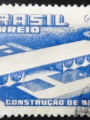 Selo postal do Brasil de 1958 Construção de Brasília