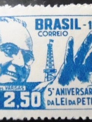 Selo postal do Brasil de 1958 Lei da Petrobrás