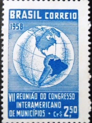 Selo postal do Brasil de 1958 Congresso Municípios