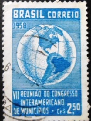 Selo postal do Brasil de 1958 Congresso Municípios - C 426 U