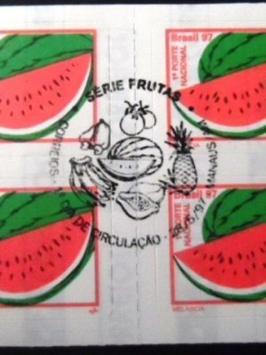 Quadra de selos postais do Brasil de 1997 Melancia