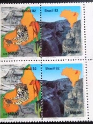 Par de Se-tenant do Brasil de 1992 Serra da Capivara