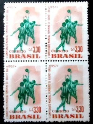 Quadra de selos comemorativos de 1957 - C 393 N