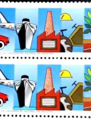 Par de selos postais do Brasil de 1988 CNI