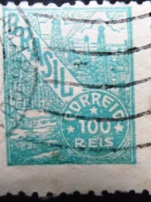 Selo postal do Brasil de 1942 Petróleo