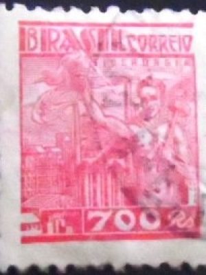 Selo postal do Brasil de 1943 Siderurgia 700