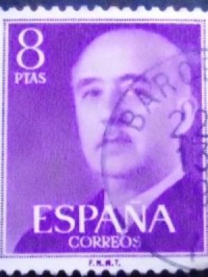 Selo postal da Espanha de 1956 General Franco 8