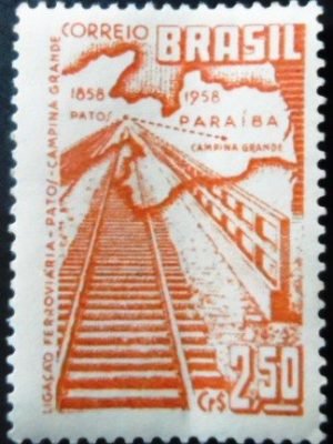 Selo postal de 1959 Ferrovia Patos-Campina Grande - C 431 N