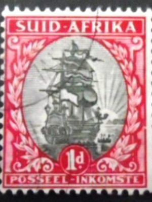Selo postal da África do Sul de 1926 Van Riebeeck's Ship Suid