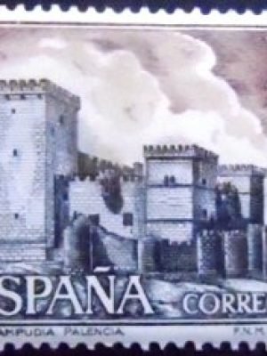 Selo postal da Espanha de 1977 Castle of Ampudia