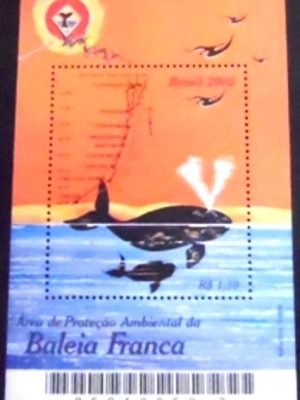 Bloco postal do Brasil de 2002 Baleia Franca