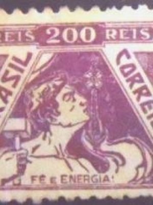 Selo postal do Brasil de 1936 Fé e Energia 200