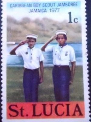 Selo postal de Santa Lúcia de 1977 Sea Scouts