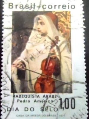 Selo postal do Brasil de 1971 Rabequista Árabe