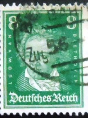 Selo postal da Alemanha Reich de 1927 Ludwig van Beethoven