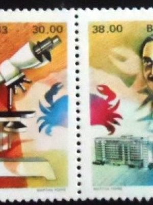 Se-tenant do Brasil de 1983 Prevenção ao câncer N