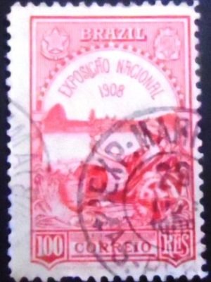 Selo postal comemortivo do Brasil de 1908 C 7 U