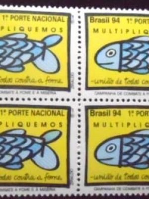 Quadra de selos do Brasil de 1994 Peixe M