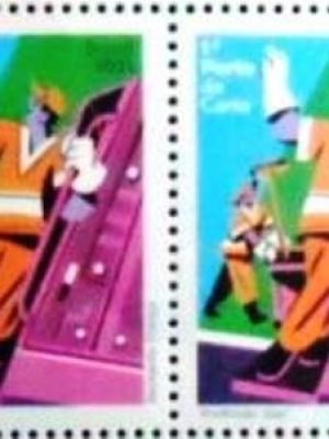 Par de selos postais do Brasil de 2021 Gari M