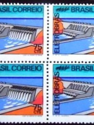 Quadra de selos postais do Brasil de 1972 Eletrobrás
