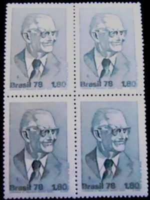 Quadra de selos postais do Brasil de 1978 Ernesto Geisel