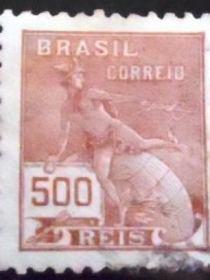 Selo postal do Brasil 1931 Mercúrio 500 U