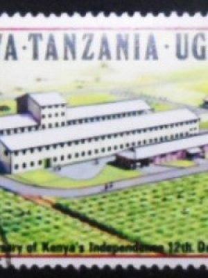 Selo postal da África Oriental Britânica de 1973 Tea Factory at Nandi Hills