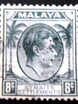 Selo postal do Straitis Settlements-Malaya de 1936 King George V
