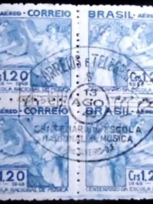 Quadra de selos postais AÉREOS de 1948 - A - 67 NCC