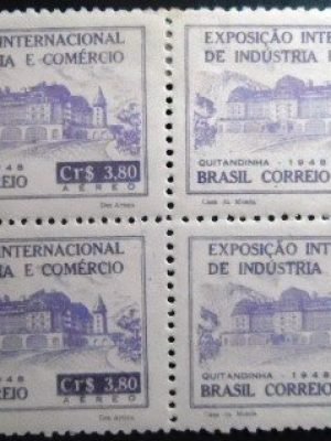 Quadra de selos postais do Brasil de 1948 Feira Quitandinha 3